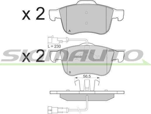 SIGMAUTO SPB231 - Kit de plaquettes de frein, frein à disque cwaw.fr