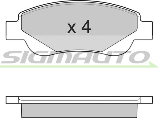 SIGMAUTO SPB225 - Kit de plaquettes de frein, frein à disque cwaw.fr