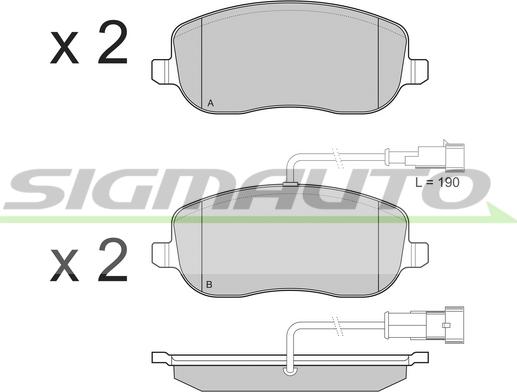 SIGMAUTO SPB226 - Kit de plaquettes de frein, frein à disque cwaw.fr