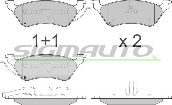 SIGMAUTO SPB220 - Kit de plaquettes de frein, frein à disque cwaw.fr