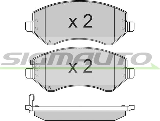 SIGMAUTO SPB221 - Kit de plaquettes de frein, frein à disque cwaw.fr