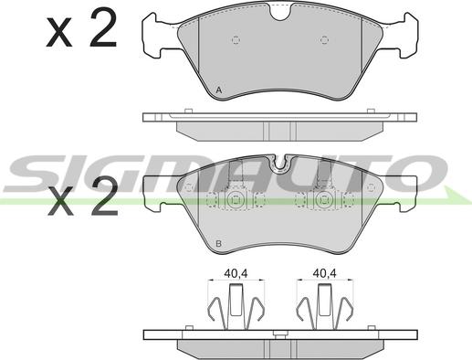 SIGMAUTO SPB279 - Kit de plaquettes de frein, frein à disque cwaw.fr