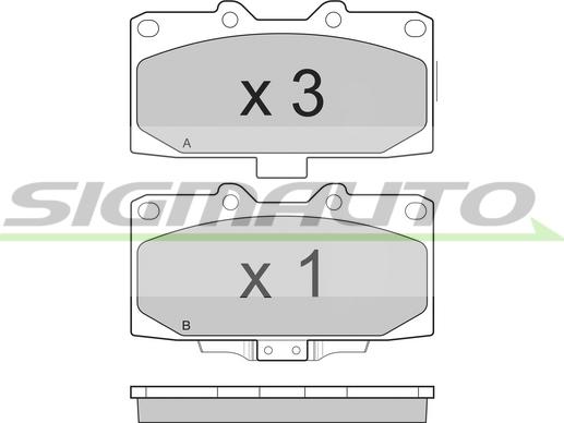 SIGMAUTO SPB271 - Kit de plaquettes de frein, frein à disque cwaw.fr