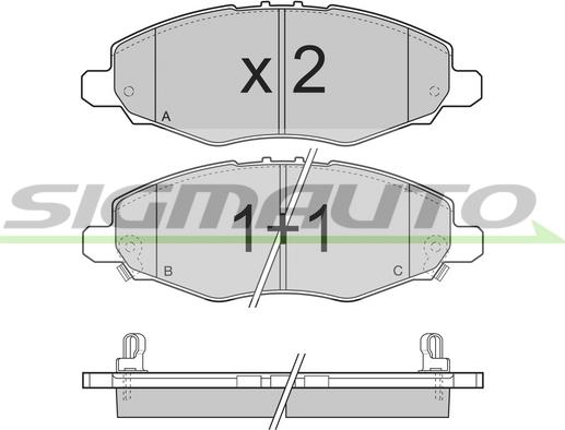 SIGMAUTO SPB272 - Kit de plaquettes de frein, frein à disque cwaw.fr