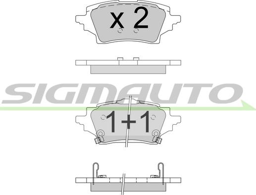 SIGMAUTO SPB796 - Kit de plaquettes de frein, frein à disque cwaw.fr