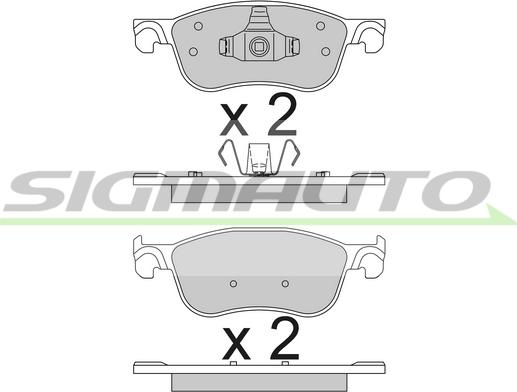 SIGMAUTO SPB791 - Kit de plaquettes de frein, frein à disque cwaw.fr