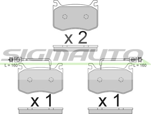 SIGMAUTO SPB792 - Kit de plaquettes de frein, frein à disque cwaw.fr