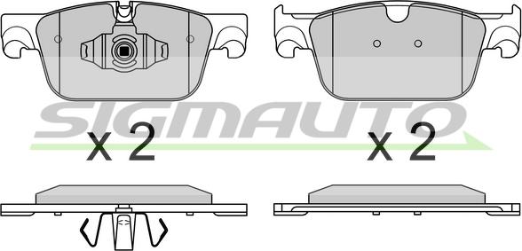 SIGMAUTO SPB749 - Kit de plaquettes de frein, frein à disque cwaw.fr