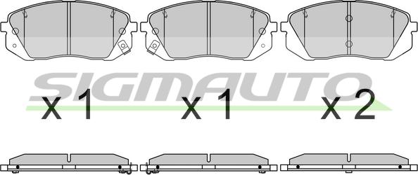 SIGMAUTO SPB754 - Kit de plaquettes de frein, frein à disque cwaw.fr