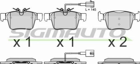 SIGMAUTO SPB769 - Kit de plaquettes de frein, frein à disque cwaw.fr