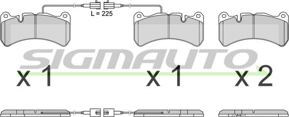 SIGMAUTO SPB764 - Kit de plaquettes de frein, frein à disque cwaw.fr