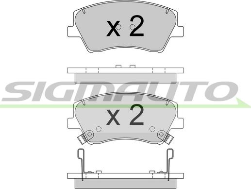 SIGMAUTO SPB766 - Kit de plaquettes de frein, frein à disque cwaw.fr