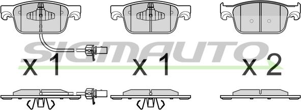 SIGMAUTO SPB761 - Kit de plaquettes de frein, frein à disque cwaw.fr