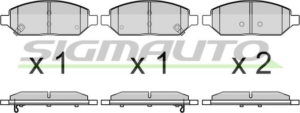 SIGMAUTO SPB767 - Kit de plaquettes de frein, frein à disque cwaw.fr