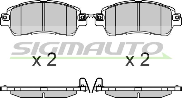 SIGMAUTO SPB706 - Kit de plaquettes de frein, frein à disque cwaw.fr