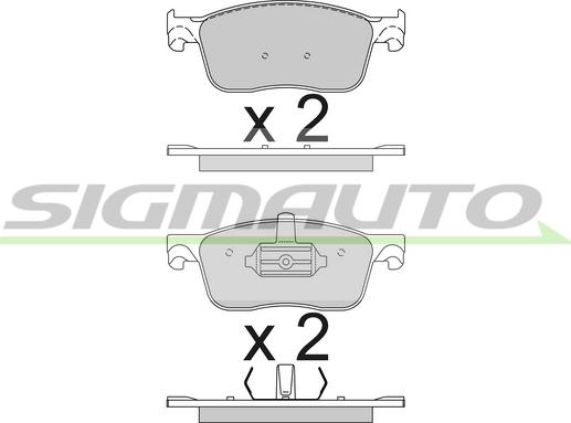 SIGMAUTO SPB789 - Kit de plaquettes de frein, frein à disque cwaw.fr