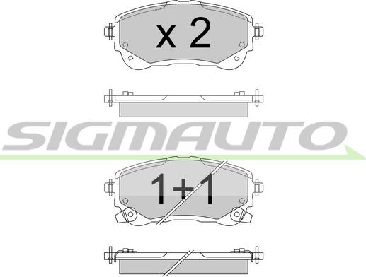 SIGMAUTO SPB788 - Kit de plaquettes de frein, frein à disque cwaw.fr