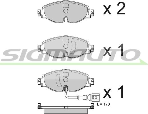 SIGMAUTO SPB782 - Kit de plaquettes de frein, frein à disque cwaw.fr