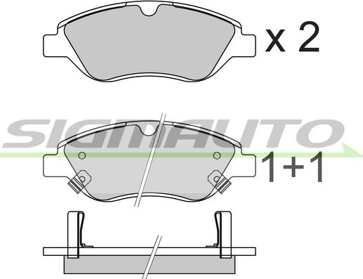 SIGMAUTO SPB736 - Kit de plaquettes de frein, frein à disque cwaw.fr