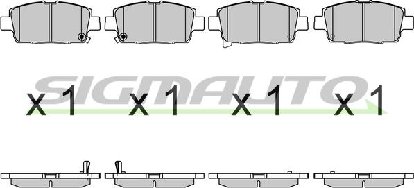 SIGMAUTO SPB730 - Kit de plaquettes de frein, frein à disque cwaw.fr