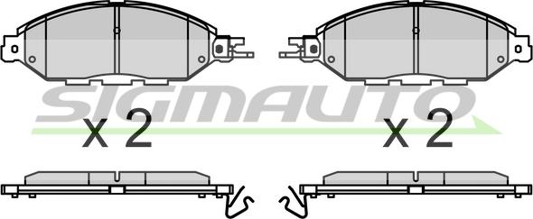 SIGMAUTO SPB720 - Kit de plaquettes de frein, frein à disque cwaw.fr