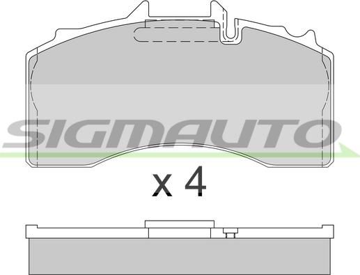 SIGMAUTO SPT340 - Kit de plaquettes de frein, frein à disque cwaw.fr