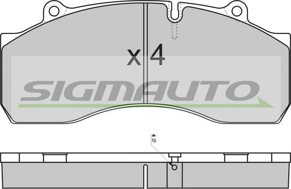 SIGMAUTO SPT308 - Kit de plaquettes de frein, frein à disque cwaw.fr