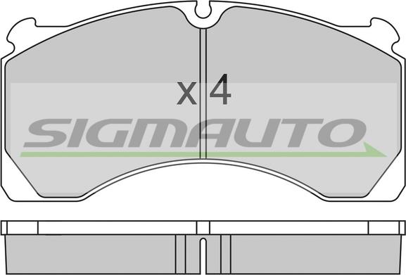 SIGMAUTO SPT295 - Kit de plaquettes de frein, frein à disque cwaw.fr