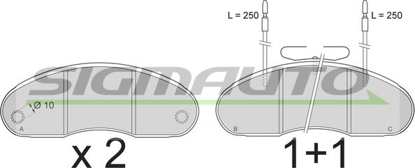 SIGMAUTO SPT243 - Kit de plaquettes de frein, frein à disque cwaw.fr