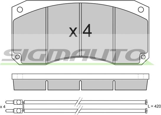 SIGMAUTO SPT256 - Kit de plaquettes de frein, frein à disque cwaw.fr