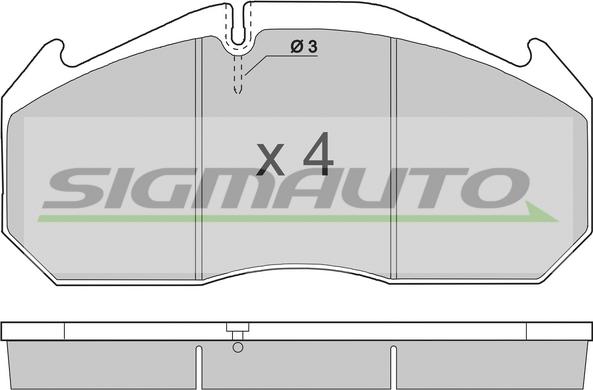 SIGMAUTO SPT264 - Kit de plaquettes de frein, frein à disque cwaw.fr