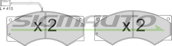 SIGMAUTO SPT266 - Kit de plaquettes de frein, frein à disque cwaw.fr