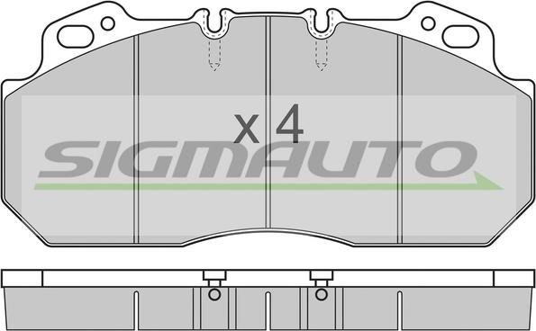 SIGMAUTO SPT280 - Kit de plaquettes de frein, frein à disque cwaw.fr