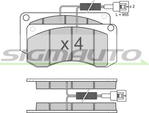 SIGMAUTO SPT283 - Kit de plaquettes de frein, frein à disque cwaw.fr