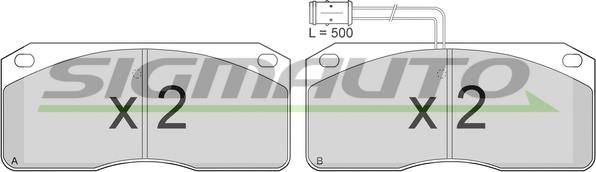 SIGMAUTO SPT239 - Kit de plaquettes de frein, frein à disque cwaw.fr