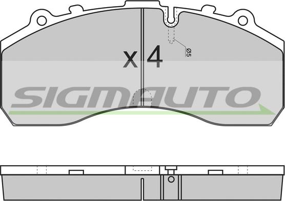 SIGMAUTO SPT278 - Kit de plaquettes de frein, frein à disque cwaw.fr