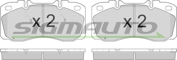 SIGMAUTO SPT272 - Kit de plaquettes de frein, frein à disque cwaw.fr