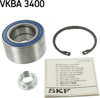 SKF VKBA 3400 - Kit de roulements de roue cwaw.fr