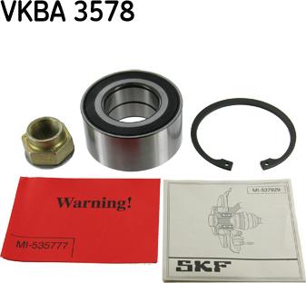 SKF VKBA 3578 - Kit de roulements de roue cwaw.fr