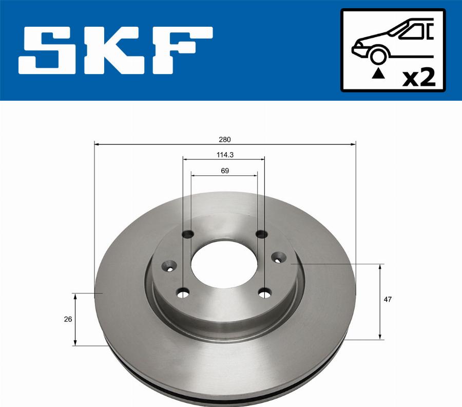 SKF VKBD 80703 V2 - Disque de frein cwaw.fr