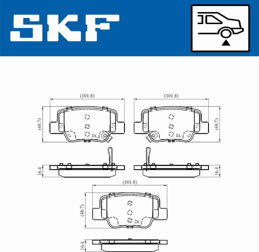 SKF VKBP 90496 A - Kit de plaquettes de frein, frein à disque cwaw.fr