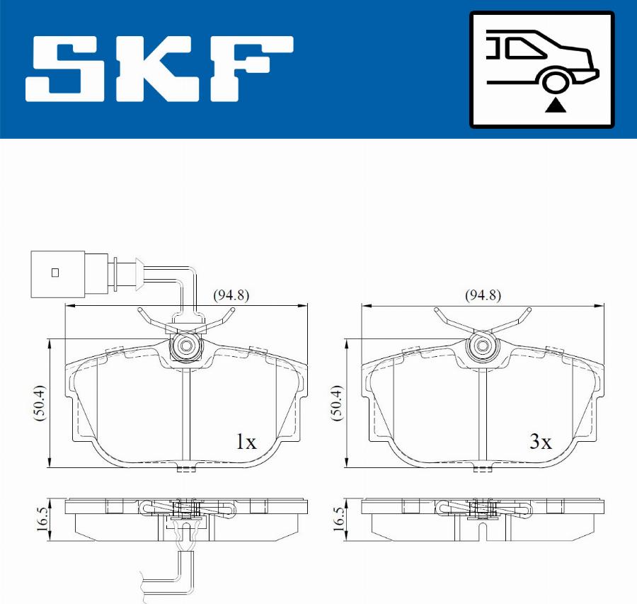 SKF VKBP 90493 E - Kit de plaquettes de frein, frein à disque cwaw.fr