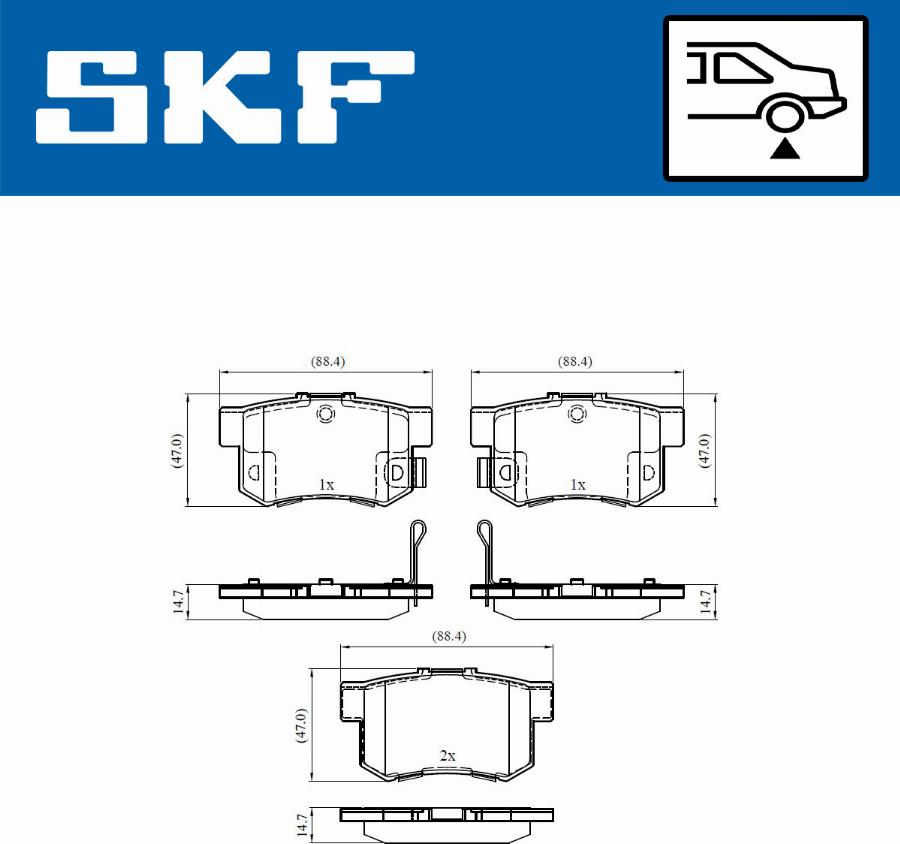 SKF VKBP 90451 A - Kit de plaquettes de frein, frein à disque cwaw.fr