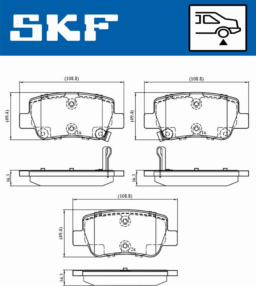 SKF VKBP 90458 A - Kit de plaquettes de frein, frein à disque cwaw.fr