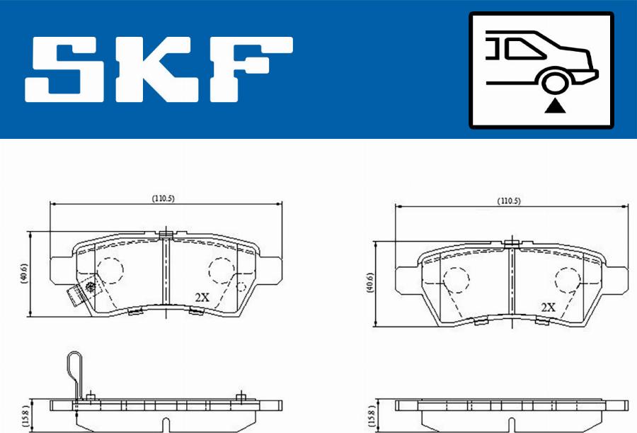 SKF VKBP 90597 A - Kit de plaquettes de frein, frein à disque cwaw.fr