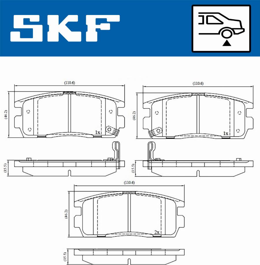 SKF VKBP 90556 A - Kit de plaquettes de frein, frein à disque cwaw.fr