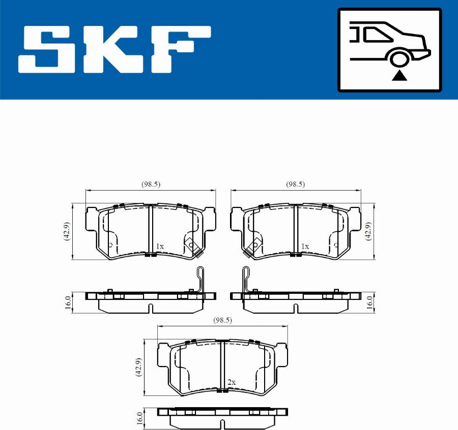 SKF VKBP 90576 A - Kit de plaquettes de frein, frein à disque cwaw.fr