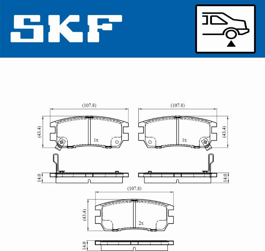 SKF VKBP 90571 A - Kit de plaquettes de frein, frein à disque cwaw.fr