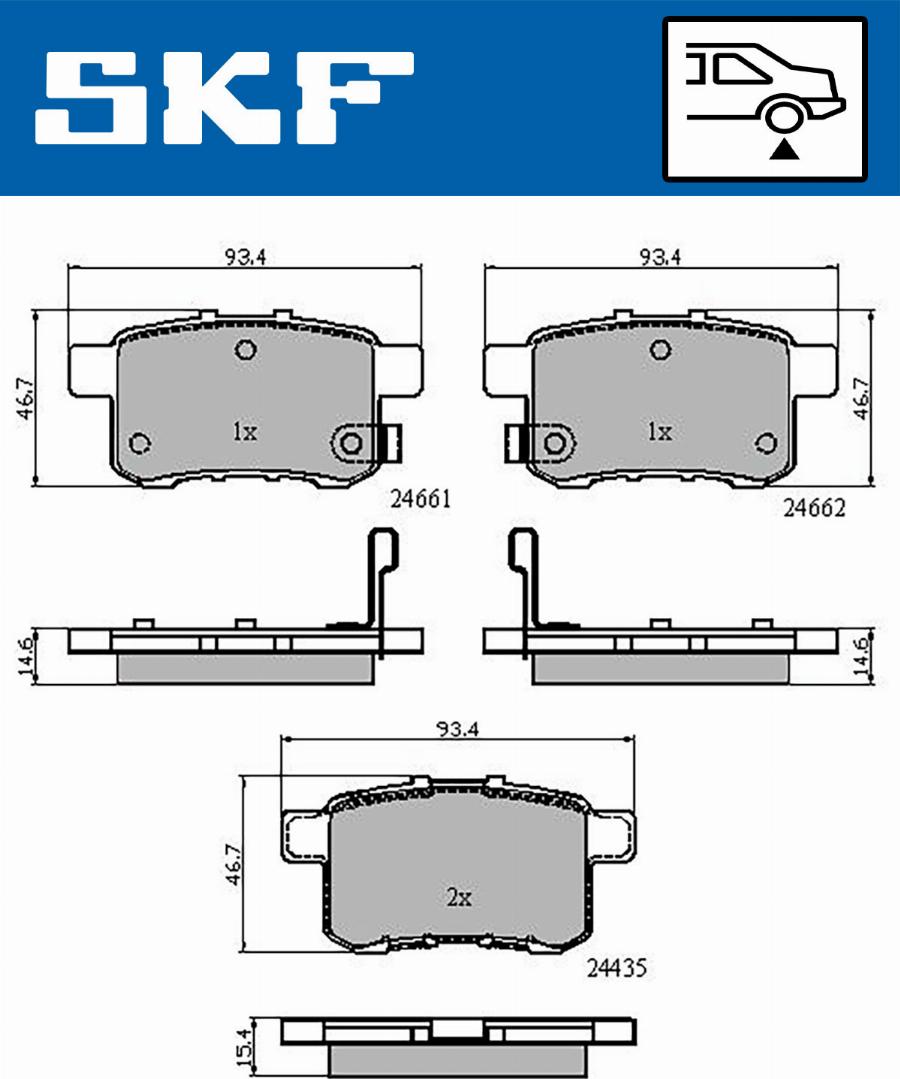 SKF VKBP 90613 A - Kit de plaquettes de frein, frein à disque cwaw.fr