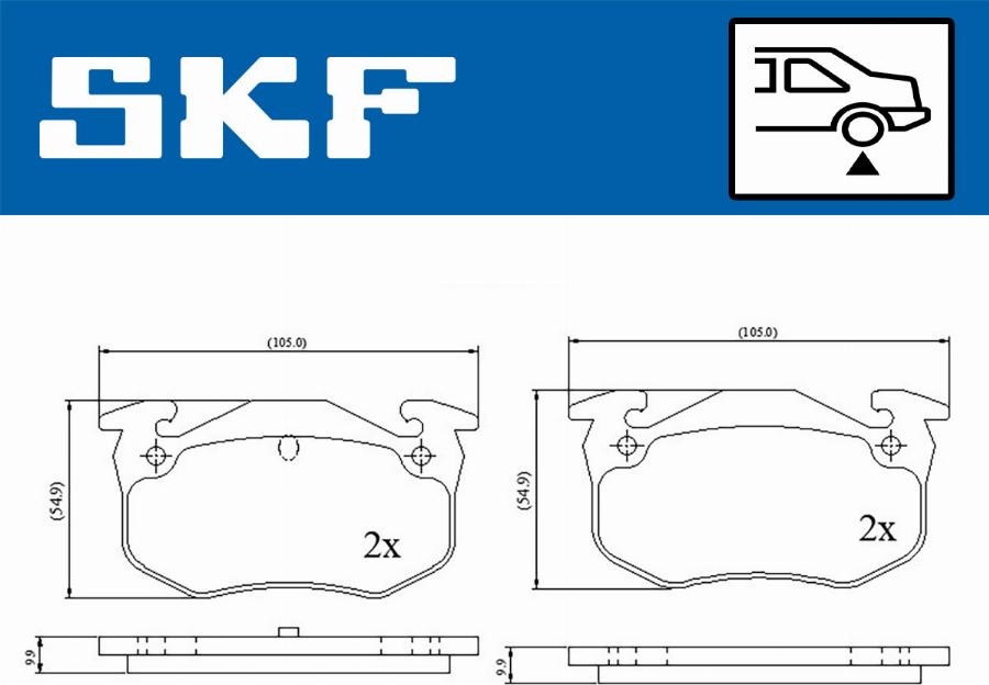 SKF VKBP 90120 - Kit de plaquettes de frein, frein à disque cwaw.fr